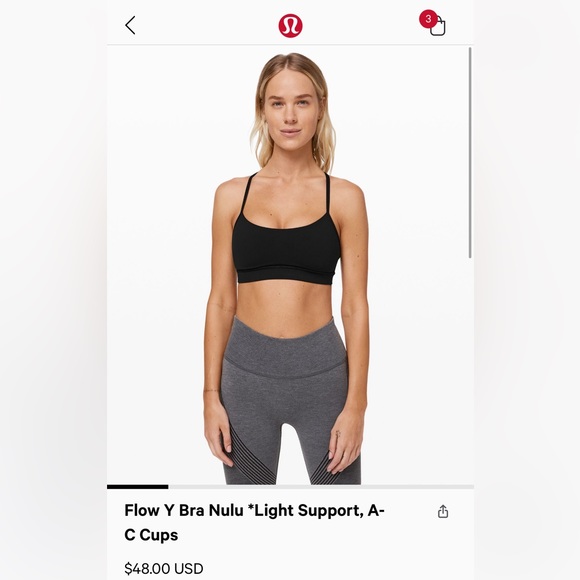 LULULEMON FLOW Y BRA IN STRAWBERRY MILKSHAKE - Picture 1 of 5